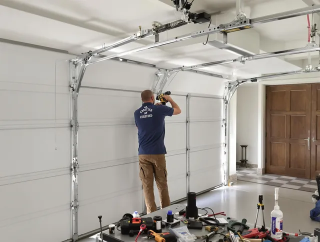 Northborough Garage Door Repair certified technician performing precision garage door repair in Northborough