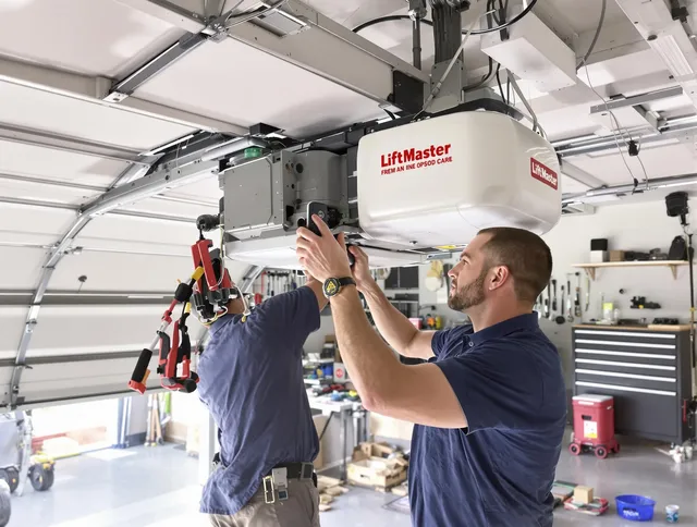 Northborough Garage Door Repair technician performing advanced diagnostics on garage opener in Northborough