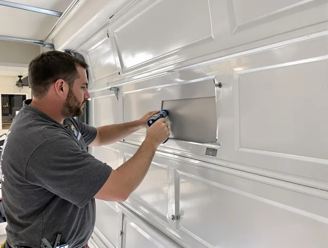 Garage door panel repair by Northborough Garage Door Repair in Northborough