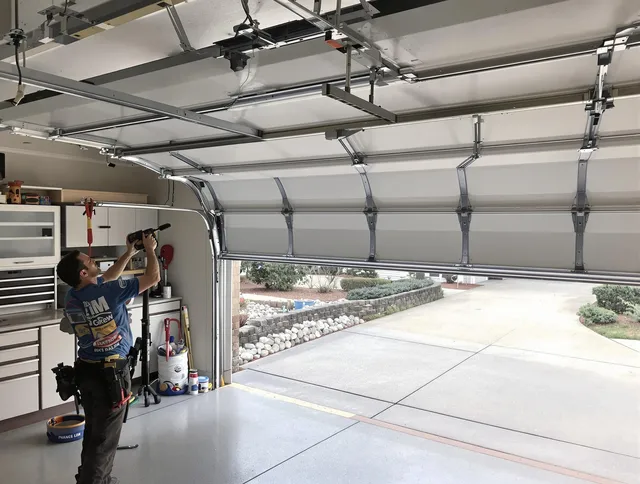 Garage door track repair service by Northborough Garage Door Repair in Northborough